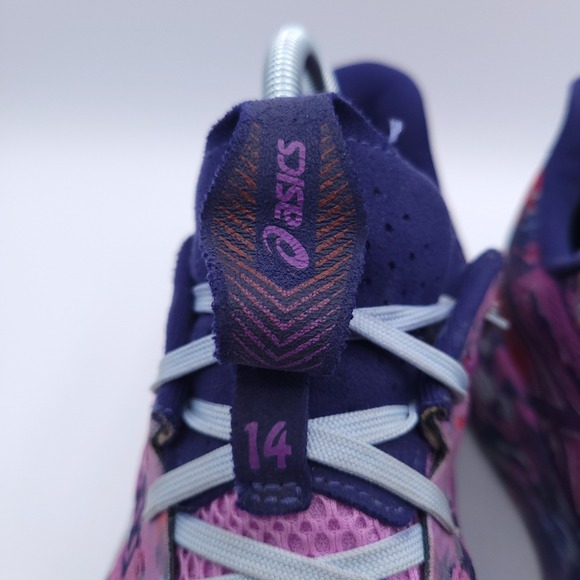 ASICS Noosa Tri 14 Shoes Womenss 10 Purple Pink Red Tropical Running 1012B208 - Picture 10 of 12